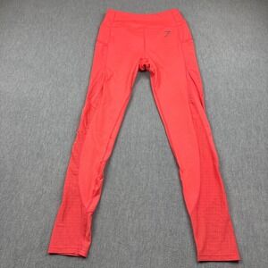 Gymshark Leggings Small Pink Mesh Panel High Waisted 29" Yoga Gym Pants Athletic